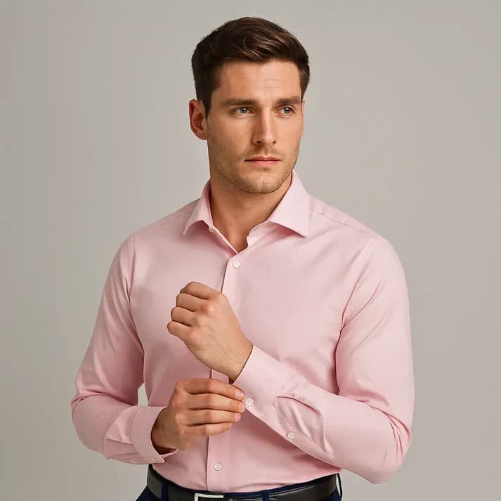 Chemise homme coupe ajustée, tissu extensible