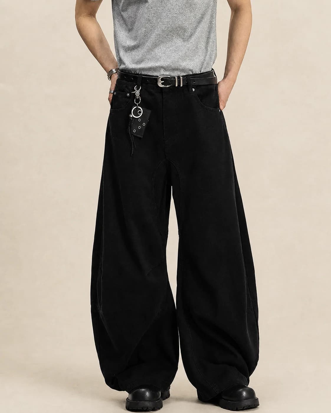 Pantalon cargo homme large en coton