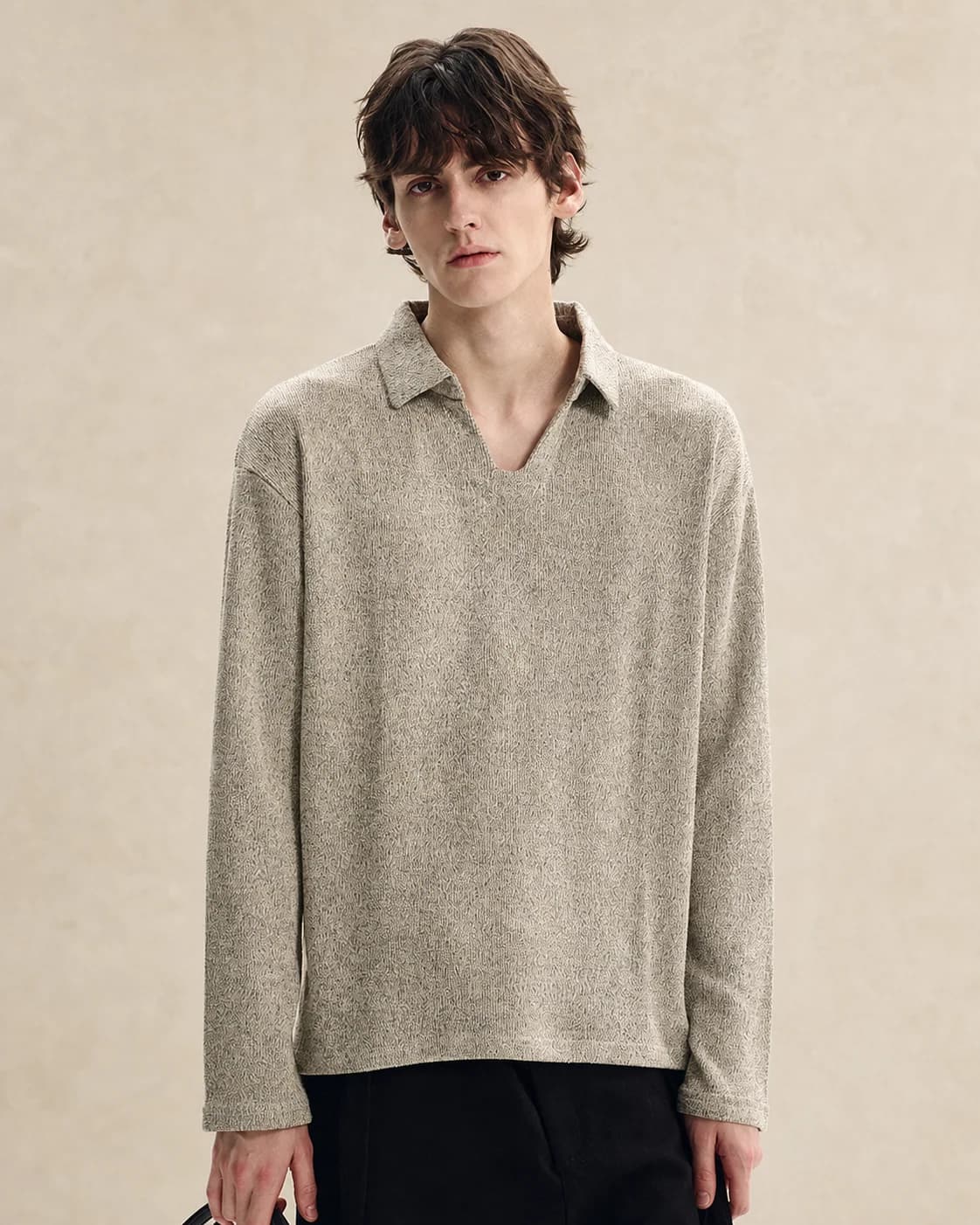Polo homme en maille à col ouvert