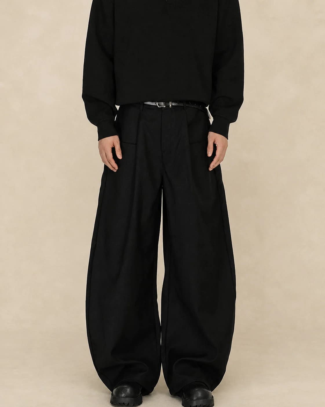 Pantalon homme en twill à jambe large