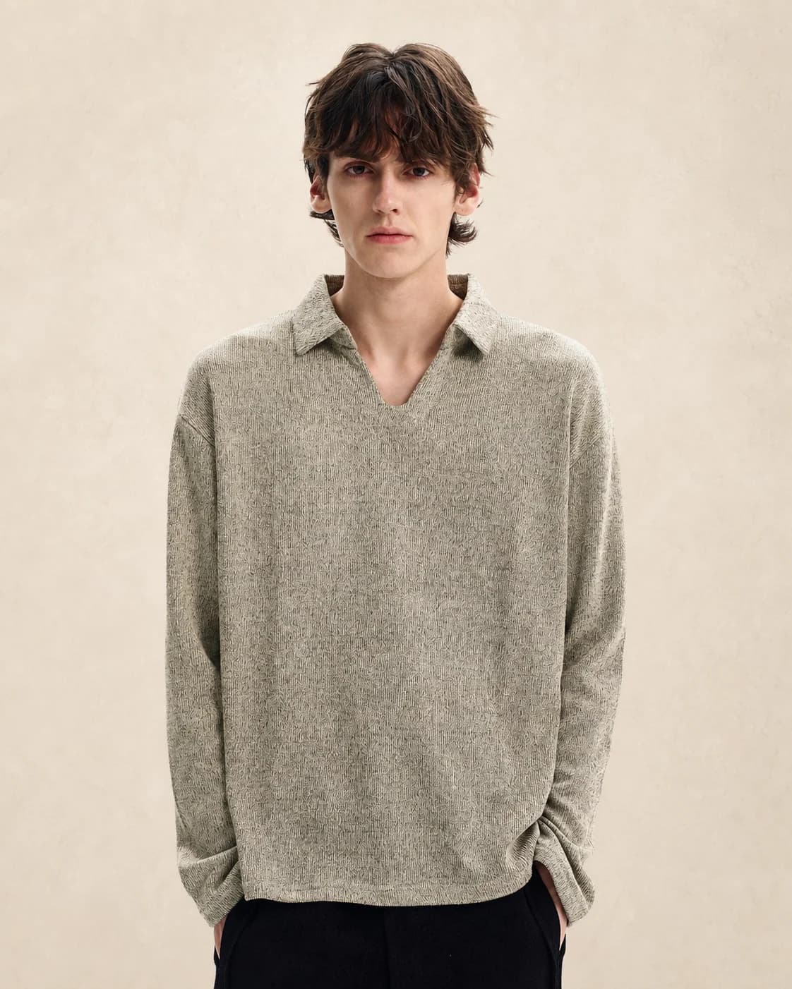 Polo homme en maille à col ouvert