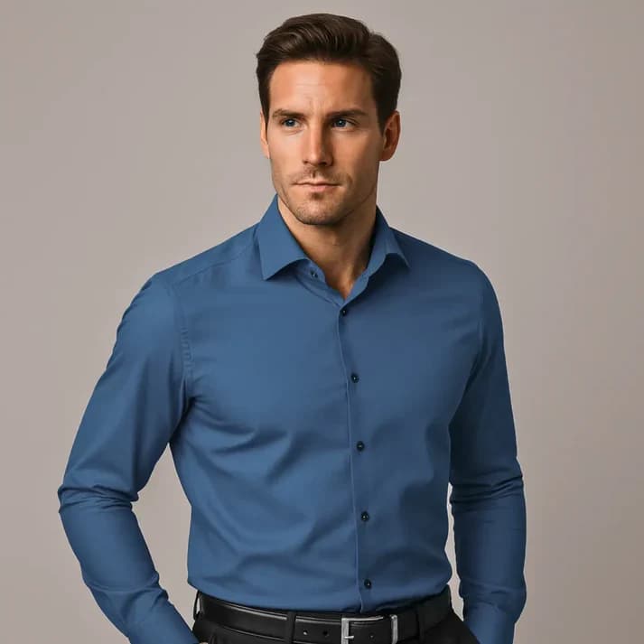 Chemise homme coupe ajustée, tissu extensible