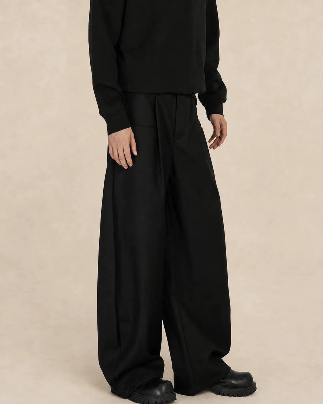 Pantalon homme en twill à jambe large