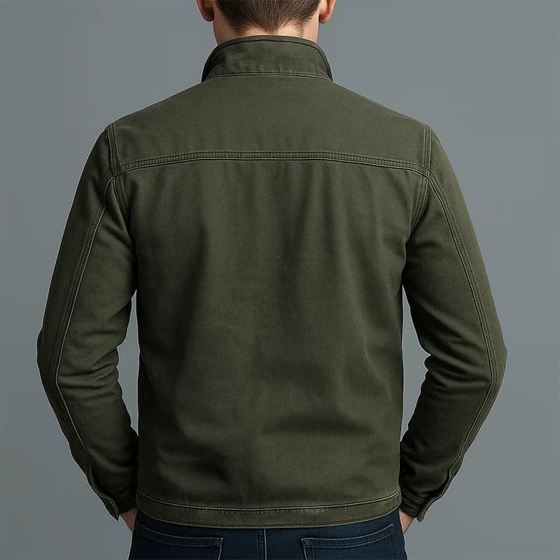Veste homme zippée en coton, esprit vintage