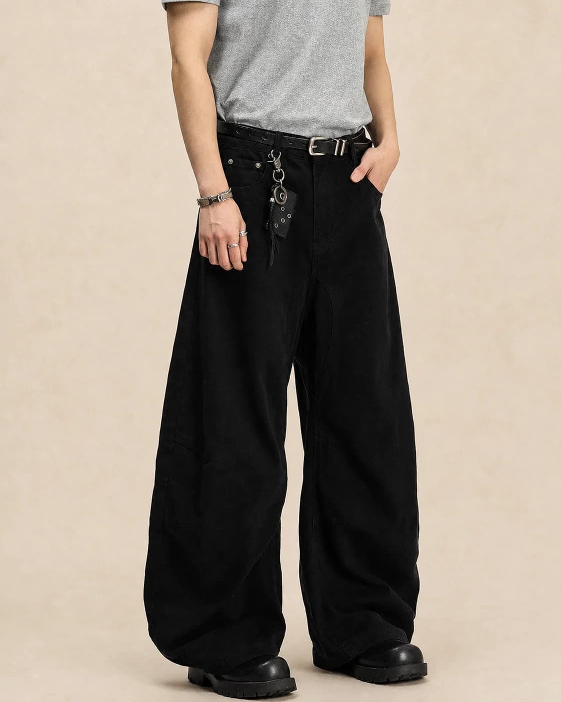 Pantalon cargo homme large en coton