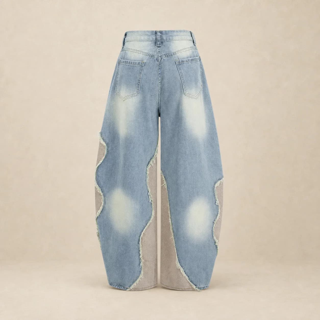 Jean baggy femme patchwork