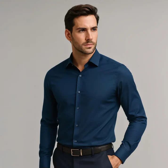 Chemise homme coupe ajustée, tissu extensible