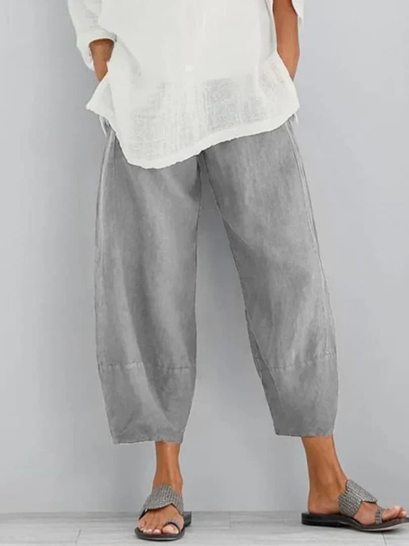Pantalon en lin femme à coupe fluide