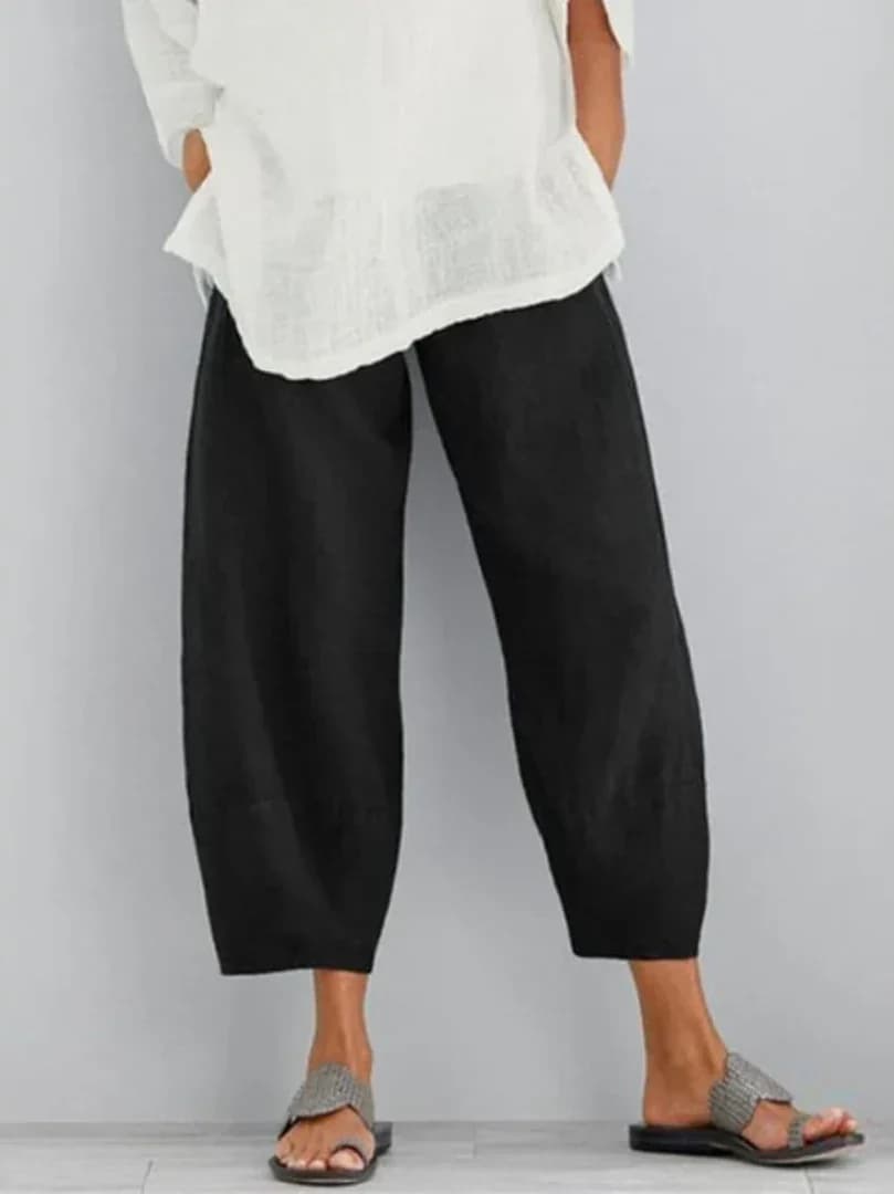 Pantalon en lin femme à coupe fluide