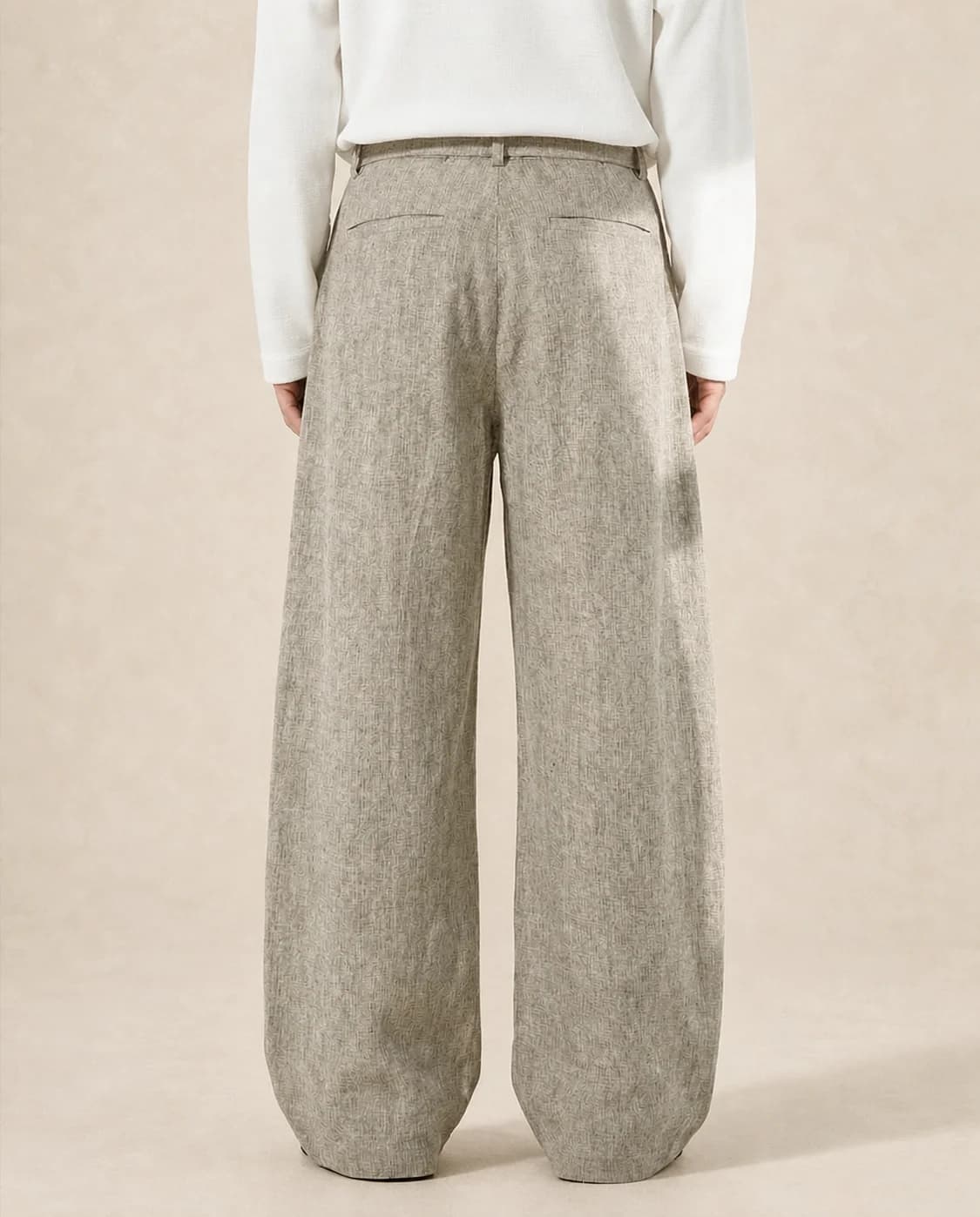 Pantalon homme large en laine mélangée