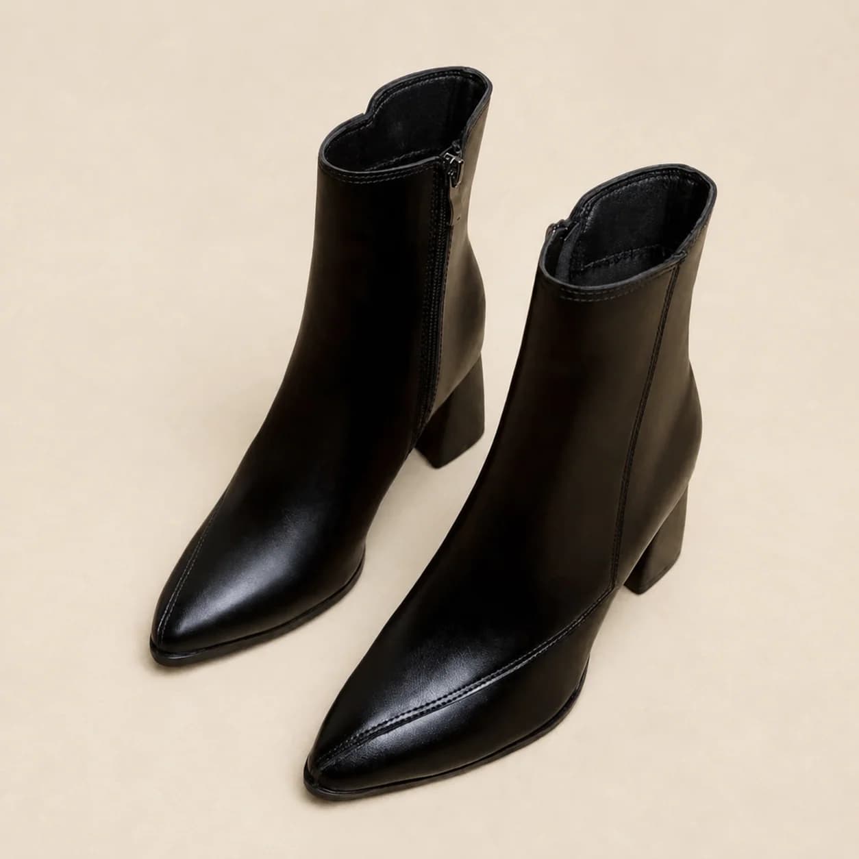 Bottines femme bout pointu à talon bloc