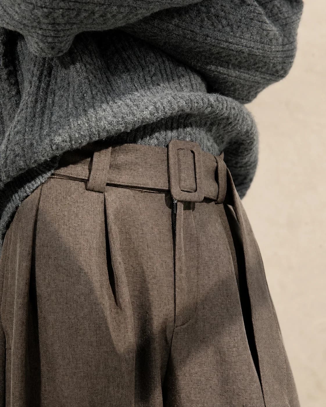 Pantalon homme large en laine mélangée
