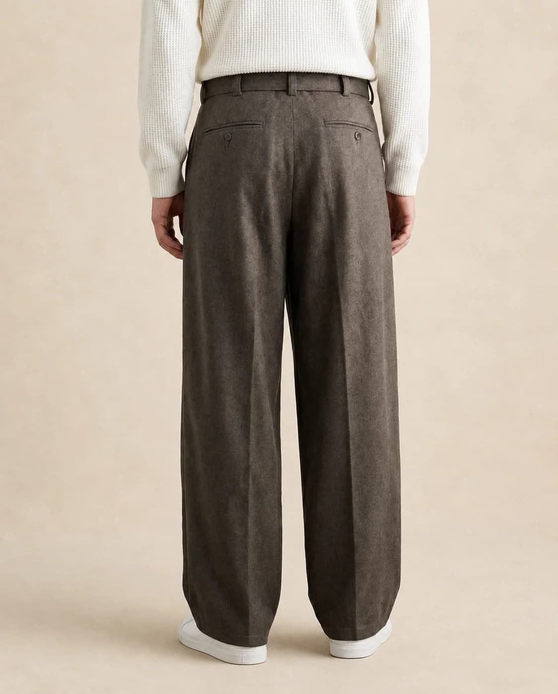 Pantalon homme large en laine mélangée