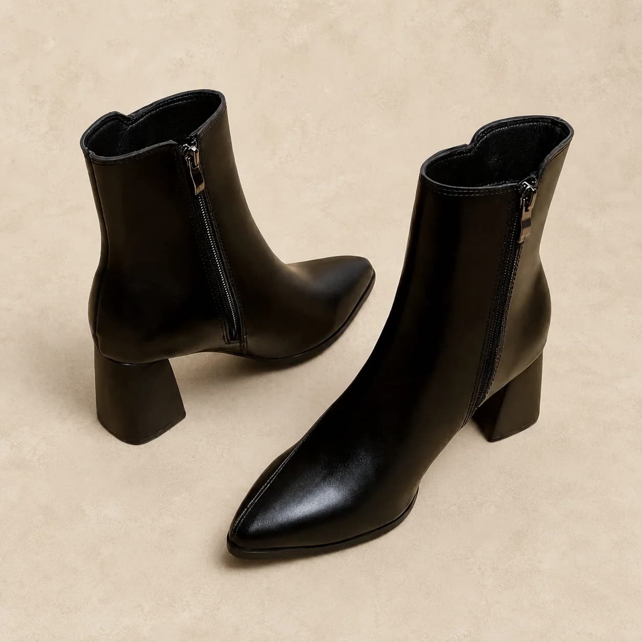 Bottines femme bout pointu à talon bloc